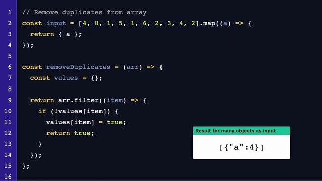 JavaScript Exercise 1.4 - Remove duplicates - Junior