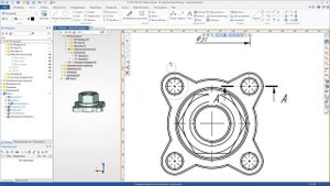 T-FLEX CAD 15 - Создание чертежа фланца (2D проекции)