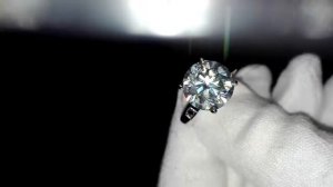 Кольцо муассанит 5,7 карат серебро. Купить кольцо с муассанитом