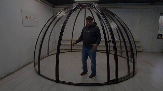 Прозрачная купольная беседка в стиле иглу от компании PRO-KUPOL #купольнаябеседка #иглу смотреть онлайн
