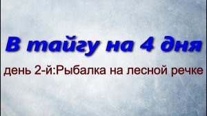 В тайгу на 4 дня \ Часть 2 \ Рыбалка на лесной речке.