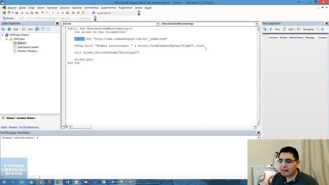 Selenium VBA - Como extrair dados de frames