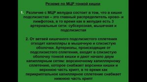 Тонкая кишка. Гистологическое строение. Микроциркуляторное русло.  Интрамуральные нервные сплетения