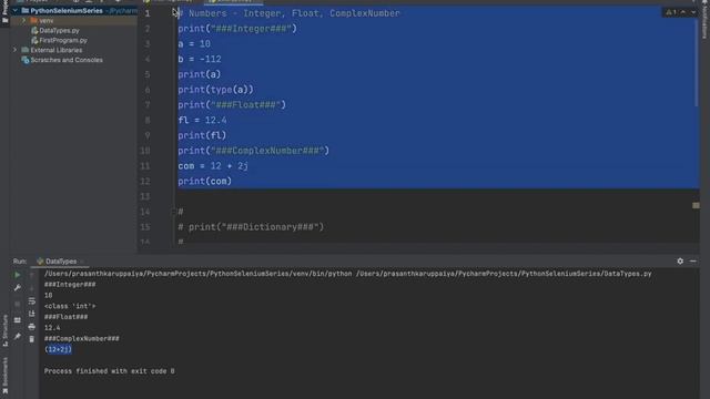 Day - 2 Python DataTypes - Int, Float, Complex, Boolean, Dictionary, Set #python #automationtesting