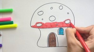 Watch how to draw mushroom house /смотреть как рисуют домик из грибочка