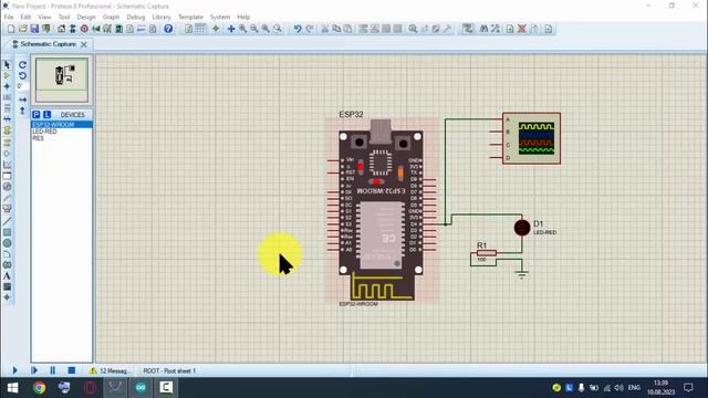 ESP32 Proteus 8 (Обзор библиотеки симуляции ESP32 для Proteus 8)