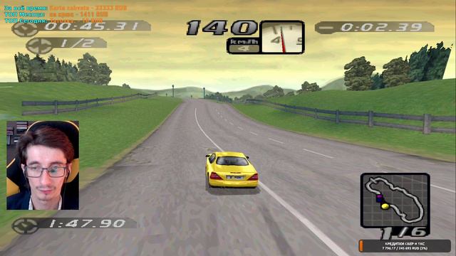 PlayStation 1 Need For Speed 4 High Stakes #1 Mercedes SLK 230 Желтый начинаем с нуля