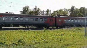 Электропоезд ЭД4М-0263 проезжает о.п. Совхоз Бердский