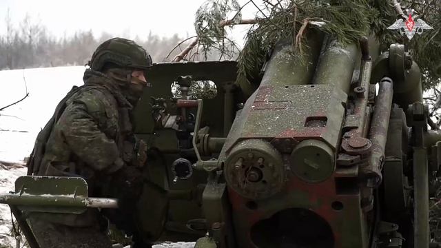 Боевая работа расчетов буксируемых пушек «Гиацинт-С» на Краснолиманском направлении