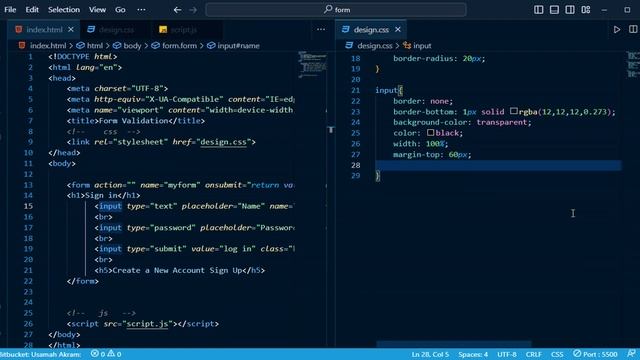 Form Validation using JavaScript | Registration Form | Sign up & Login Form | Password Validation