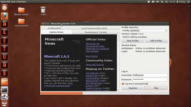 Tutorial #13 : Minecraft ab v 1.6.1 installieren [Ubuntu] [Deutsch] смотреть онлайн