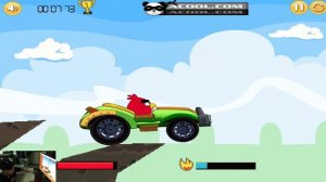 Angry Birds Cross Country - JUMPING THROUGH SPIKE WITH GREEN CAR BIRDS RACING STUNT SKILL GAME!