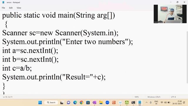 Errors In Java (Syntactical, Run time and Logical)