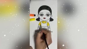 Кукла из Игры в кальмара | как нарисовать Куклу из Игра в Кальмара | қуыршақ суретін салу