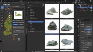 Vegetation addon tutorial Asset Browser & GeoScatter Biomes for Blender