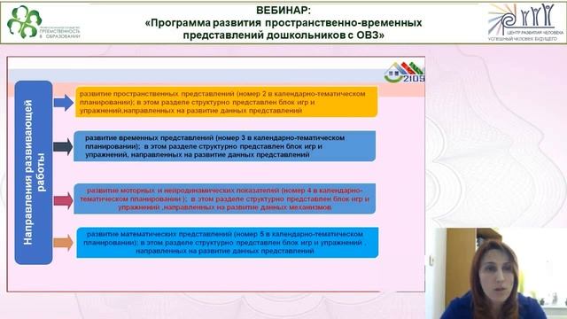 Вебинар: «Программа развития пространственно-временных представлений дошкольников с ОВЗ»
