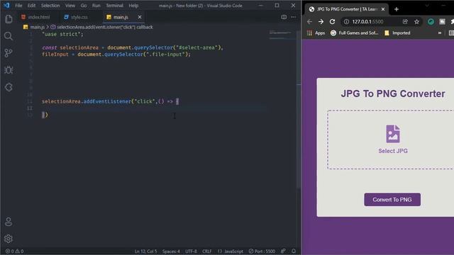 JPG To PNG Converter  | HTML CSS JavaScript & Flask | Python | Full Project [Part 1]
