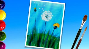 Как нарисовать одуванчик #какнарисовать #рисуем одуванчик #одуванчик #рисованиедлядетей #рисование