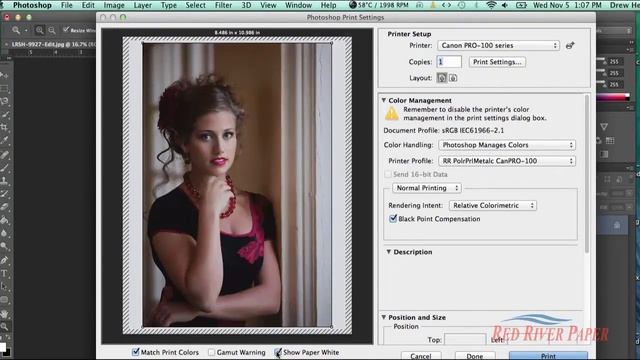 Using printer color profiles Photoshop CC CS6 Canon Mac смотреть онлайн