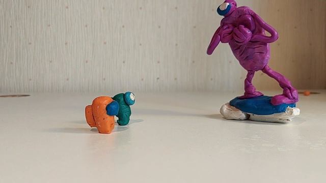 Мультик АМОНГ АС из пластилина/ Cartoon AMONG US from plasticine смотреть онлайн