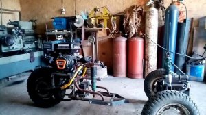 Трайк с необычной подвеской. Наклонный трайк. Обратный трайк.