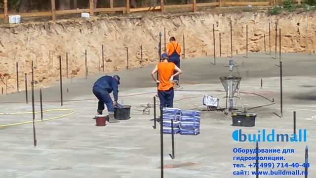 Шнековый насос ШН-4. Нанесение полимерцементной гидроизоляции. смотреть онлайн