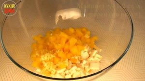 Салат Изумительный вечер. Салат с ананасом и колбасным сыром. Салат быстро и вкусно на скорую руку.