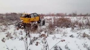 Самодельный вездеход на шинах низкого давления ПУПСик, первый выезд