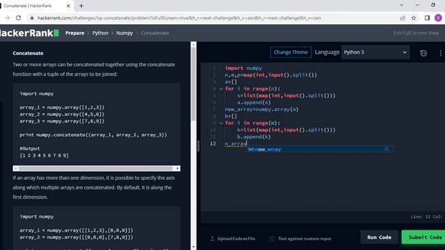 Concatenate || HackerRank Solution || Numpy смотреть онлайн