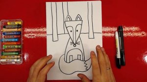 Лиса зимой в лесу / урок рисования для детей