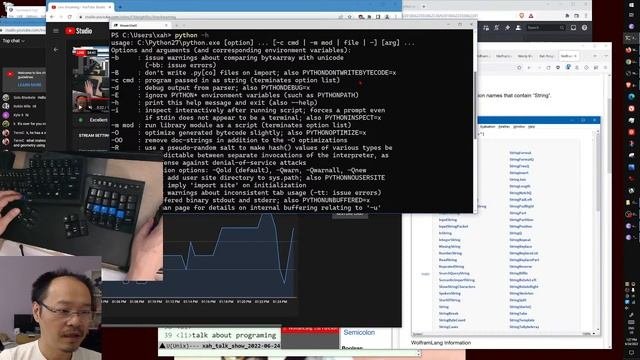 elements of programing language: emacs lisp, WolframLang, python, JavaScript, golang, PowerShell