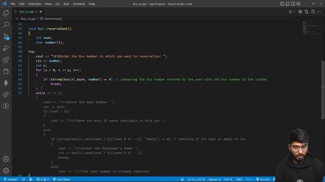 Bus Reservation System in CPP Part 1| Amogh Saxena | GeeksforGeeks Programming
