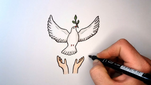 Рисунок на 9 мая, День победы - Голубь мира