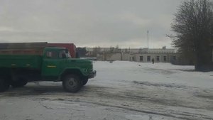 Горка на автодроме, ЗИЛ с прицепом