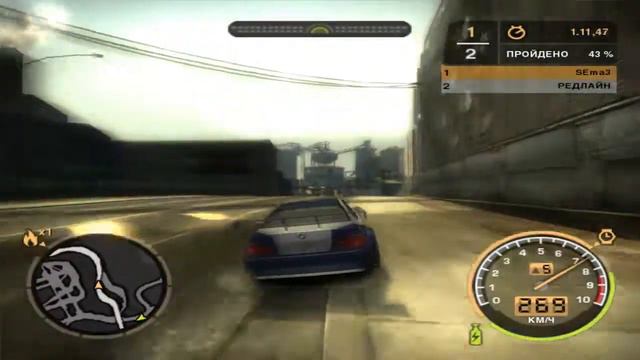 Need for Speed Most Wanted Режим спринт карта Стадион на чейз лучшее время 2.42,98 на М3 GTR смотреть онлайн