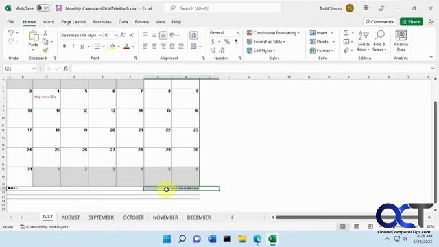 Add an Editable Calendar to Microsoft Excel смотреть онлайн