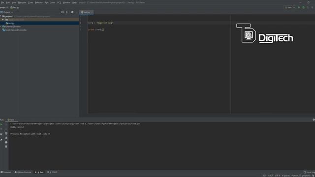 Python Bangla Tutorial part 2 - Hello World and Basic of Variables | DigiTech Academy
