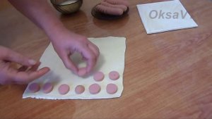 Мини слойки "Кнопки" с сосисками. Готовим с Оксаной Валерьевной.