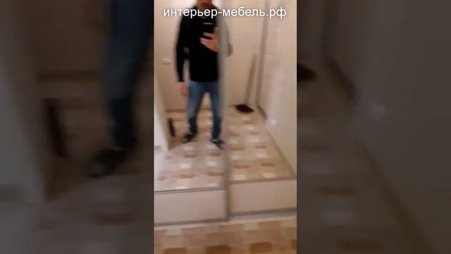 Шкаф купе эконом в прихожей, 2 зеркальные двери