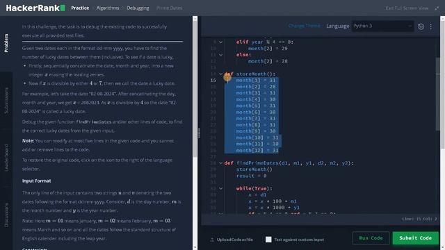 204 - Prime Dates | Debugging | Hackerrank Solution | Python