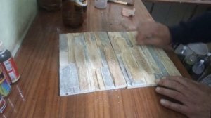 Покраска обыкновенной кисточкой гипсовой плитки (камня)