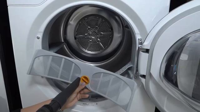 Сушильные машины Miele: очистка ворсовых фильтров смотреть онлайн
