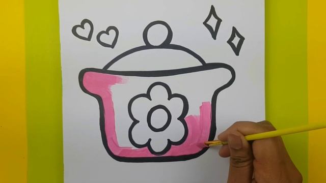 How To Draw Cooking Pot | 如何画烹饪锅 | Как нарисовать кастрюлю смотреть онлайн