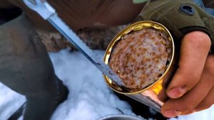 Гречневая каша с тушенкой на костре