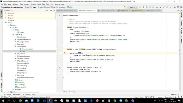 Java Custom Exception - Throw VS Throws || by JavaObject