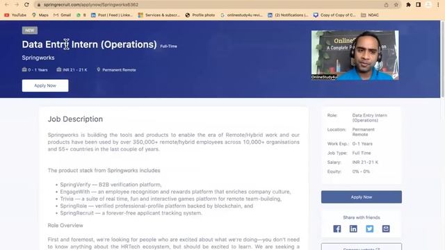 ?Springworks Data Entry Work from Home | Any Graduate | Salary 21,000/Month смотреть онлайн