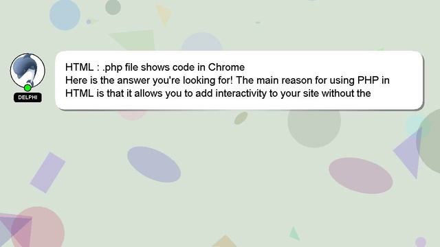 HTML : .php file shows code in Chrome