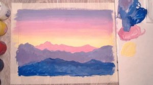 Как нарисовать горы гуашью. Правополушарное рисование