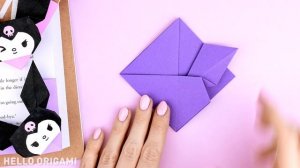 Оригами Книжная закладка Куроми из бумаги | Origami Paper Kuromi Bookmark