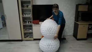 Снеговик☃️ своими руками? из пластиковых стаканчиков?